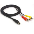 4 Pin S-Video Male to 3 RCA Male Cable Conversion Cord to Connect PC Laptops with 4-Pin S-Video Jacks to TV (2M, 6.5Ft). 
