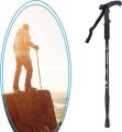Walking Cane Anti Shock Trekking Pole Ultralight Walking Sticks Adjustable Hiking Villains Telescopic Crutch Mobility Aids for Men, Women, Elders, Seniors and Disability (Color : Black). 