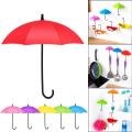 3-Piece Multicolor Umbrella Wall Hook Set - Key Holder, Decorative Storage. 