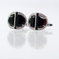 Moradi Zircon Round Shape Cufflink for Men with Premium Quality Box, Shirt Studs, Cufflinks Dress Shirt, Men’s Cufflinks. 