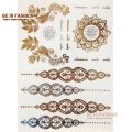 【The road to happiness Store】1sheet new Indian Arabic designs golden silver tribal tattoo paste metalicos metal sticker sheets on body hand. 