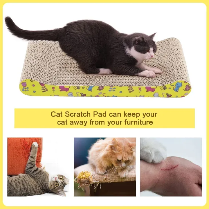 MARGOUN%20Cat%20Scratcher%20Cardboard%20Cat%20Scratch%20Pad%20Wave%20Design%20,%20Cardboard%20Scratch%20Post%20Catnip%20Bed%20-%20Image%203