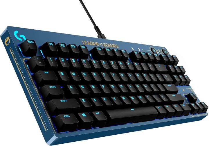 Logi tech G PRO Mechanical Gaming Keyboard - Ultra-Portable Tenkeyless Design, Detachable USB Cable, LIGHTSYNC RGB Backlit Keys, Official League of Legends Edition