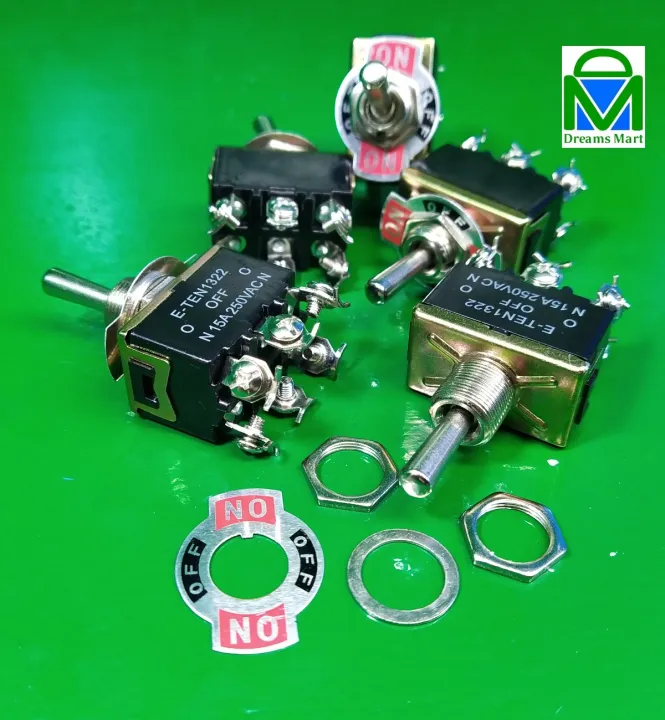 DreamsMart DPDT Toggle Switch AC 110V 220V DC 12V 24V 15A 3-Modes ON ...
