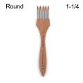 Round/Flat Multi-Tooth Comb Brush Art Stationery Nylon Wool Acrylic Paint Brush Painting Supplies Bamboo Handle Watercolor Brush. 