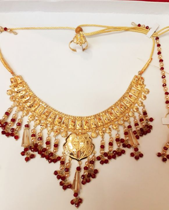 Necklace%20Set%20with%20earring%20gold%20plated%20stylish%20new%20design%20for%20women%20looking%20gold%20fashionable%20style%20-%20Image%204