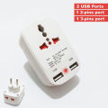 High Quality 4 in 1 Travel Extension Board Socket with 2 USB Ports & Round pins | 2 AC Outlet Power Strip Multiprise 1 Convert 4 Extension Eu Power Plug Adapter For Home. 