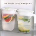 1.8L Fridge Jugs with Lids, Plastic Juice Pitcher, Large Capacity Hot Cold Water Carafe with Leak Proof Beverage Handle, Airtight Door Water Jug Container. 
