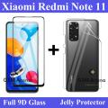 Xiaomi Redmi Note 11 Glass Protector 5D|10D|11D|21D|9D Glass Full Coverage + Back Protector Transparent Hydrogel Soft Film jell Protection For Xiaomi Redmi Note 11. 