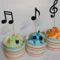 30 Pcs Music Notes Themed Cupcake Topper Paper Cake Inserts Card Wedding Cake Topper Decoration. 