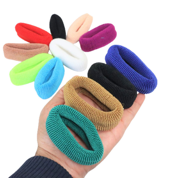 12 PCS EXTRA LARGE MULTICOLOR SIZE ELASTIC HAIR PONI TAIL FOR LONG HAIRS FLEXIBLE HAIR TIES RUBBER  PONY BAND PONYTAIL FOR GIRLS & WOMEN BLACK BLUE RED WHITE