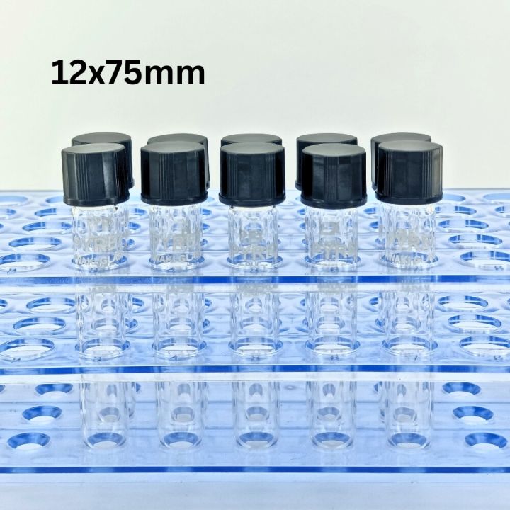 Pyrex 12x75mm Glass Culture Tubes with Screw Caps, 5-10 Pcs - 5mL Borosilicate Glass Test Tubes for Scientific Research, Borosilicate Glass Round Bottom Culture Tube with Screw Cap Ideal for Labs Classrooms & Home Use