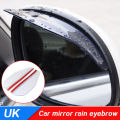 2 Pcs Smoked Black Mirror Rain Visor Smoke Guard, Rear View Side Mirror Rain Eyebrow, Rear View Mirror Visor Guard for Most Car. 