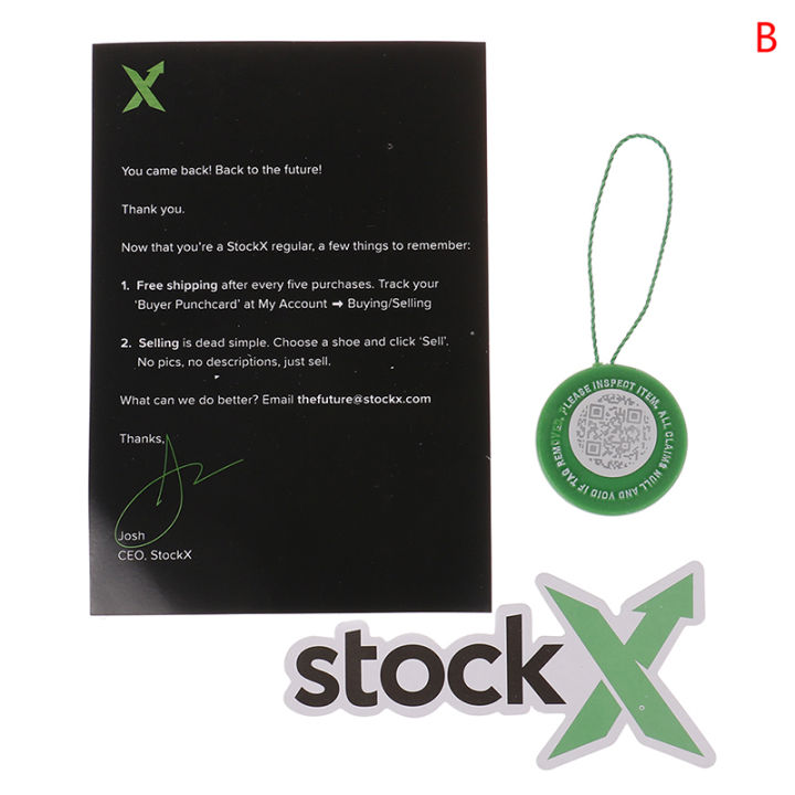 1Set Induction Stockx Tag Green Circular Tag Rcode Stickers Shoe Buckle Verified