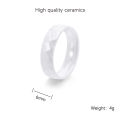 new 6MM Light Luxury Ceramic Ring White Black Square Curved Anti oxidation Ceramic Ring finger ring 643. 