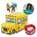 Multi-Functional New School Bus Shape Baby Toys Organizer for Kids Clothes Toy Storage Box Folding Cartoon Car Storage Basket Sundries Bin Children Storage. 