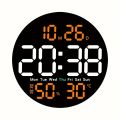 LED Digital Wall Clock with Remote Control, Large Display Calendar Wall Clock, Day/Date/Temperature Alarm Clock for Bedroom, Office, Living Room, Classroom, Gym. 