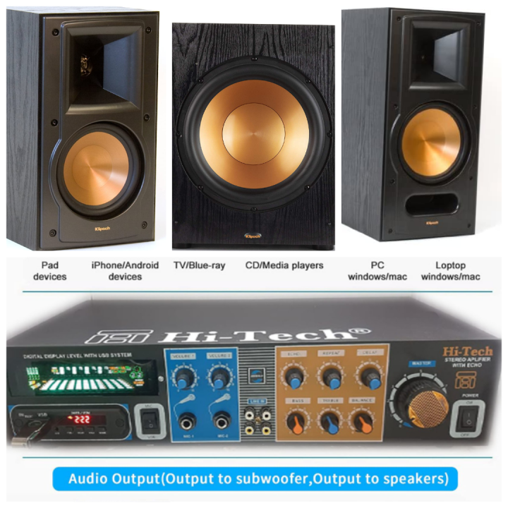 2.1 havey Amplifier for speaker with mic, bluetooth, usb, memory card, aux all in