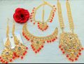 Bridal Manjos Double Dholna Set With Matha Patti Set With Beautyfull Ear Rings Long Lasting Polish For Beautyfull Girls.. 