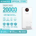 ROMOSS SW20 PF 22.5W 20000mAh Power Bank, 22.5W PD&QC Fast Charge Portable Charger, 3 Outputs and 3 Inputs External Battery Pack with LED Display for iPhone 14Pro Max/13/12/11 Pro Max Samsung S23/S22 Ultra/ Plus, Tablets, Laptops and More. 