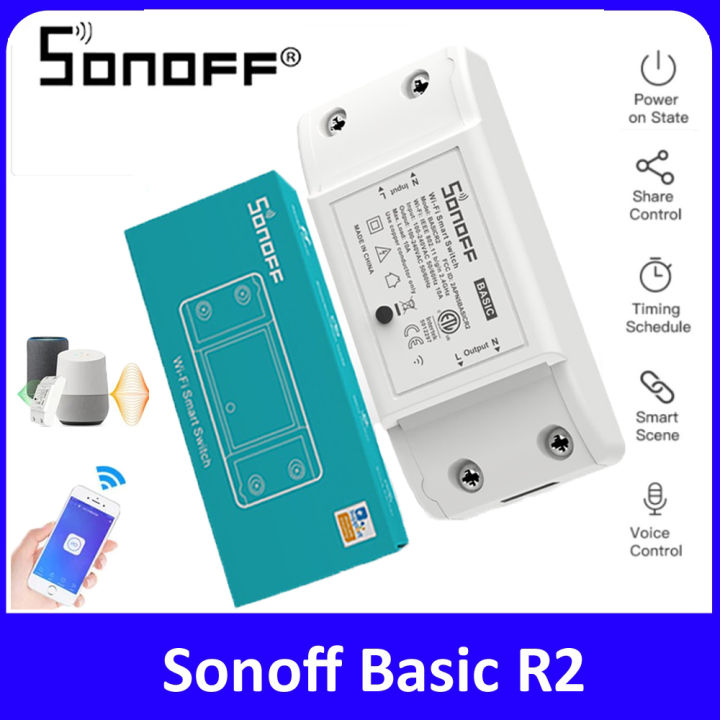 Sonoff Basic R2 & Sonoff RFR2 WiFi Smart Switch | Smart Home Module Compatible with Alexa & Google Assistant | eWeLink App Control | 10A