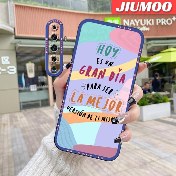 JIUMOO Case For OPPO Reno 2F Case Fashion Beauty Colorful Thin Shockproof Square Edge Silicone Casing Full Lens Cover Camera Protect Cases Softcase