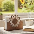 1 Pc, Wooden Sunflower Tissue Holder – Stylish Napkin Stand for Dining & Kitchen Decor – Tabletop Tissue Organizer for Home Decoration – Tissue Holder – Kitchen organizers – Kitchen accessories – Organizer – Tissue Box Holder. 
