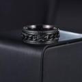Black Stainless Steel Chain Spinner Ring for Men Chain Spinner Chala for Boys. 