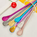 Reusable Stainless Steel Drinking Straw Filter Stir Spoon Tea Coffee TablewareSEVICH. 
