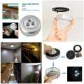 Tiny LED Round Light Stick N Click Self Adhesive Battery Operated Light Torch l ed Mini Night Lamp Bright Light Tap Light. 