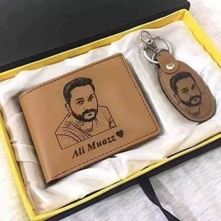 Personalized Photo Wallet and Keychain for MEN (ENGRAVED YOUR PHOTO)