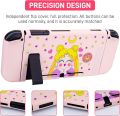 Nintendo Switch Pink Case Cover Console and Joy Con Controller, Dockable Switch Skin, Soft TPU Shell - Cute Anime Girl. 