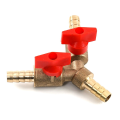 4Pcs Trident Ball Valve 5/16 Fuel Shut Off Valve Hose Barb Fuel Gas 8mm Brass Y Type Ball Valve for Garden Tool. 