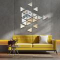 Acrylic Triangle Mirror Wall Sticker Sets, DIY Geometric Removable Acrylic Mirror Wall Decal, 3D Wall Stickers, Personalized Art Triangular Mirror for Home Living Room Bedroom Décor. 
