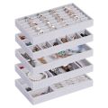 Jewelry Organizer Tray, 5 Pcs Stackable Velvet Jewelry Organizer for Drawer, Jewelry Storage Display Trays Showcase. 