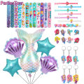 5pcs Mermaid Ballon Mermaid Tail Shell Foil Balloon Mermaid Rubber Ring Slap Bracelet keychain Under The Sea Mermaid Party Favor. 