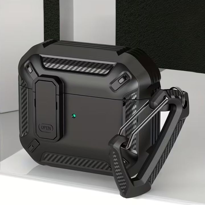 AirPod%20Pro%20Second%20Gen%20Armour%20Case%20High%20Grade%20Rugged%20Carbon%20Fiber%20Shell%20with%20Lock%20Clasp%20&%20Carabiner%20%7C%20Black%20/%20White%20/%20Red%20-%20Image%206