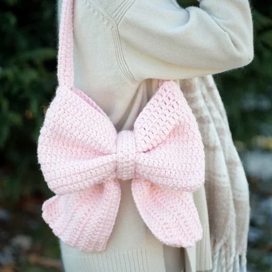 Crochet Bow Bag | handmade crochet bag | shoulder bag
