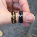 Elegant Vintage For Teens Punk Stainless Steel Fidget Spinner Men Rings Women Anxiety Rings Finger Rings Twist Chain. 