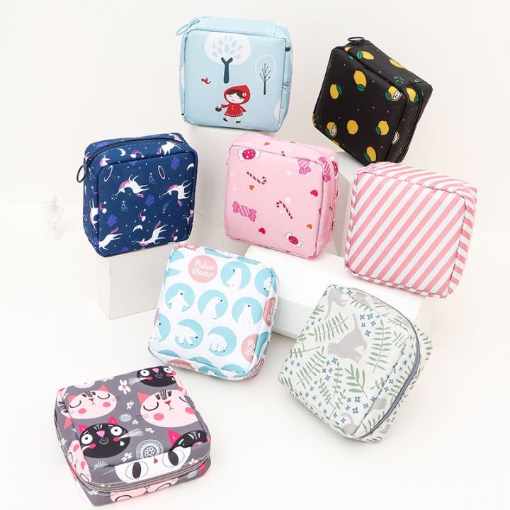 Sanitary Napkin Storage Bag Travel Sanitary Towel Pad Pouch Cosmetic Storage Box Student Women Portable Menstrual Small Bags