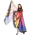 Colorful Butterfly wing cape shawl Flowing Lightweight Sheer shawl Delicate One size Fairy ladies cape for Halloween costume. 