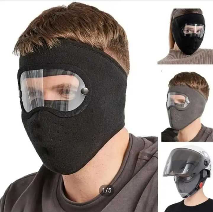 Winter Windproof Anti -dust Full Face Mask Cycling Ski Breathable Masks Eye Shield High Definition Anti Fog Goggles Hood Cover