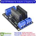 5V 2-Channel Solid State Relay Module (SSR) for Arduino, Raspberry Pi, and Microcontroller Projects – High Performance AC Load Control Board by Electrica. 