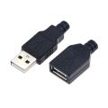 Type A Male / Female Usb 4 Pin Plug Socket Connector With Plastic Cover. 