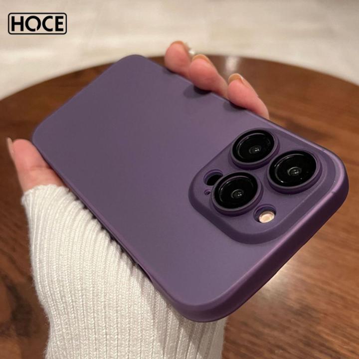 HOCE Original Ultra Thin Soft Phone Cases For iPhone 16 15 14 13 12 11 Pro Max 14 15 16 Plus Case Clear Matte Back Cover With Lens Protection