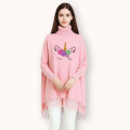 FashionPoint - Butterfly Heart Printed Winter Collection Girls Fleece Shoal Poncho For Girls & Women. 