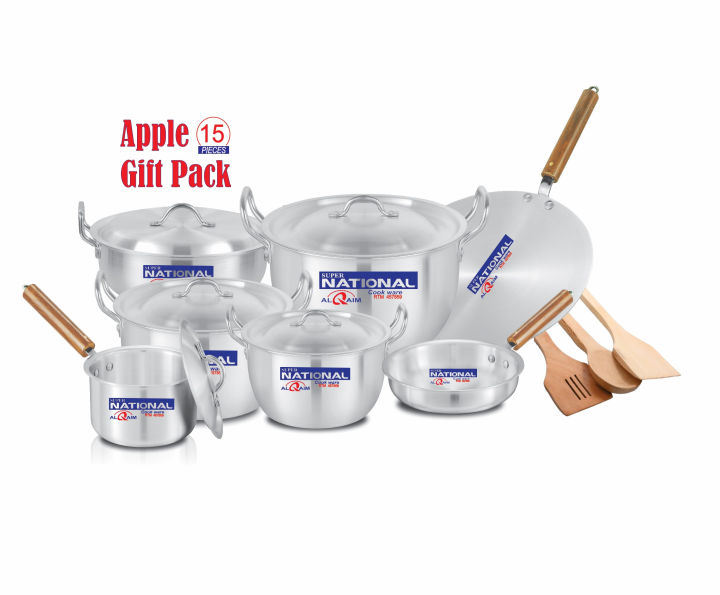 National Apple pot Gift set Cookware set 15pcs Best quality ever Metal Finish Cookware Set