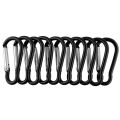 10 Pcs Black Carabiner Camp Clip Hook for Outdoor Hiking Climbing Traveling. 