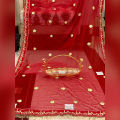 Qabool Hai Red Net Nikkah Dupatta With Groom Name. 