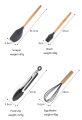 KGC-12 Pcs Silicone Cooking Utensils Set - With Wooden Handles and Bucket - BPA Free - Heat Resistant - Nonstick - Kitchen Cookware Utensils Tools Set - 6 Colors. 